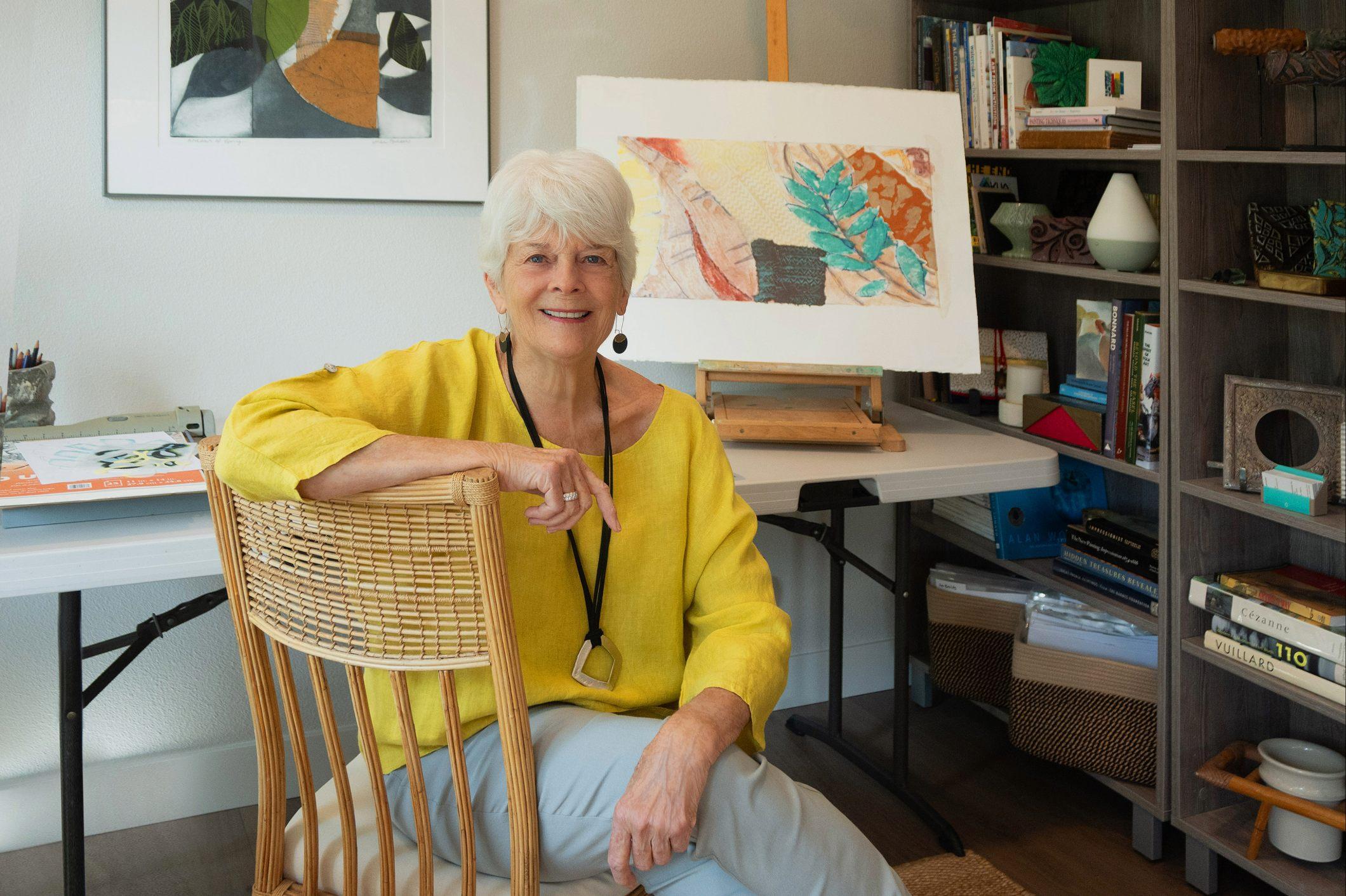 A woman in her art studio.